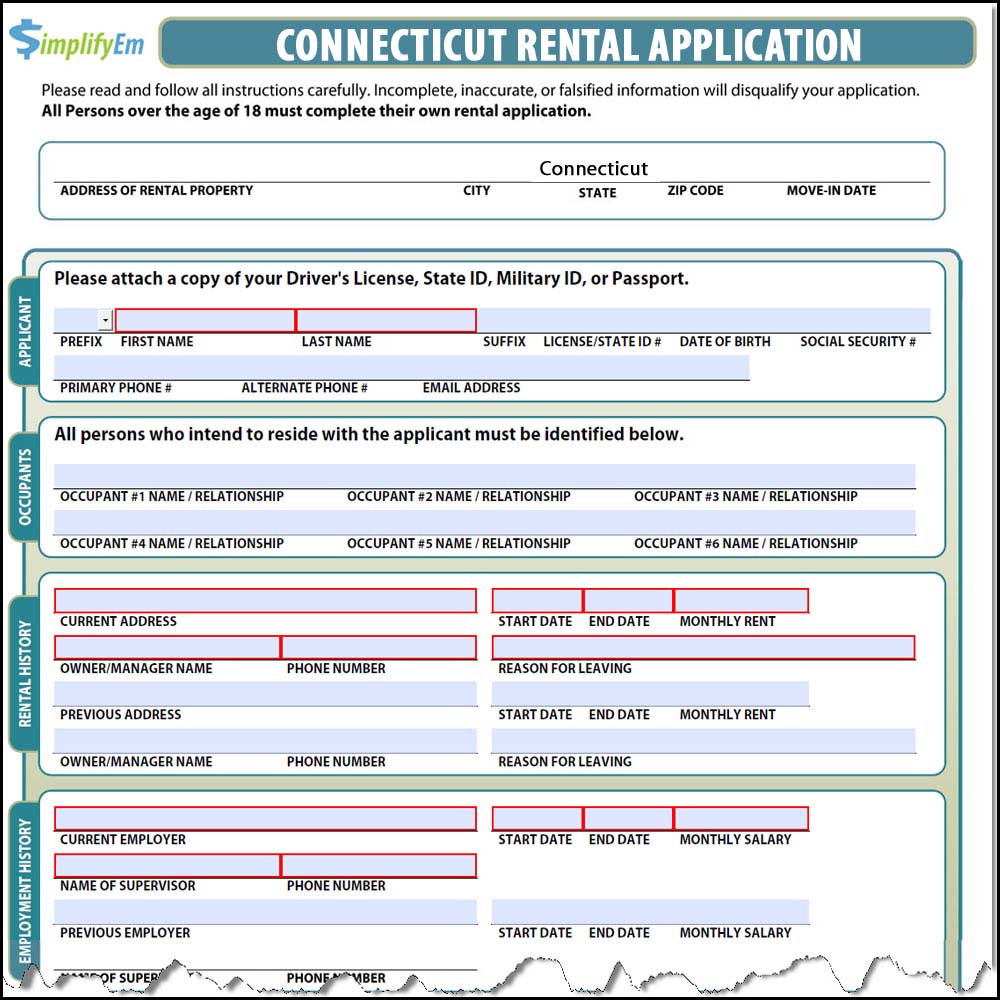 Connecticut Rental Application