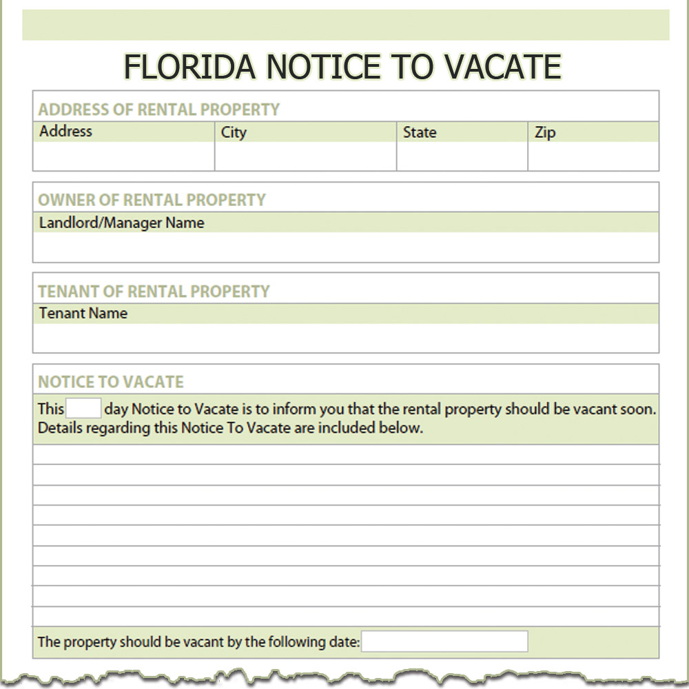 Florida Notice To Vacate