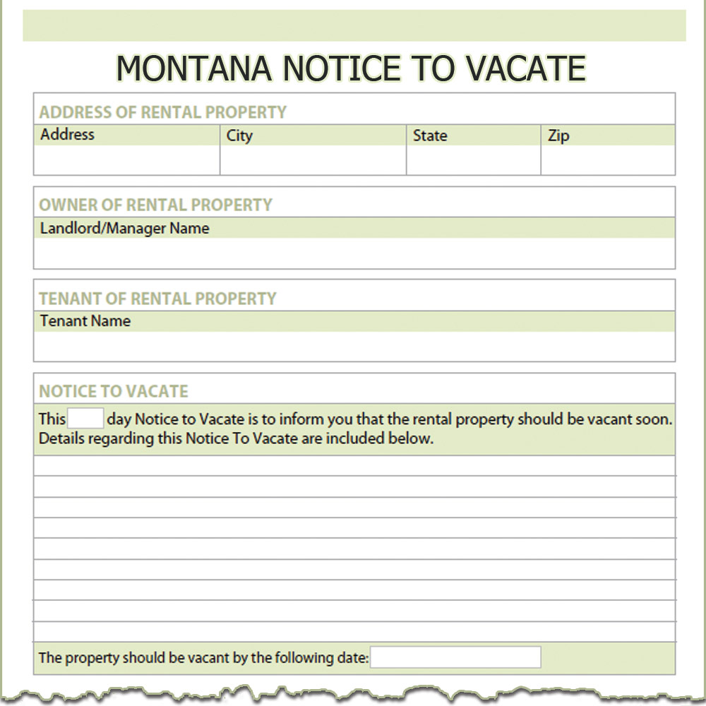 Montana Notice to Vacate
