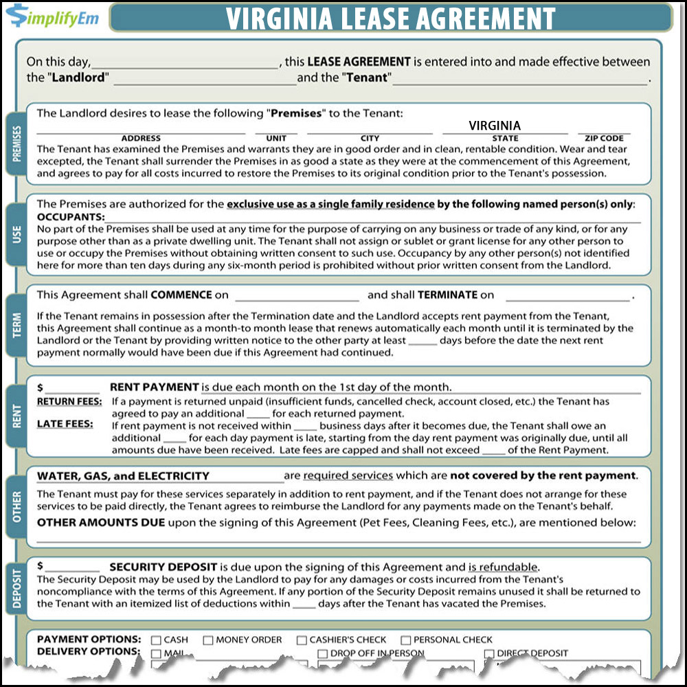 Virginia Lease Agreement