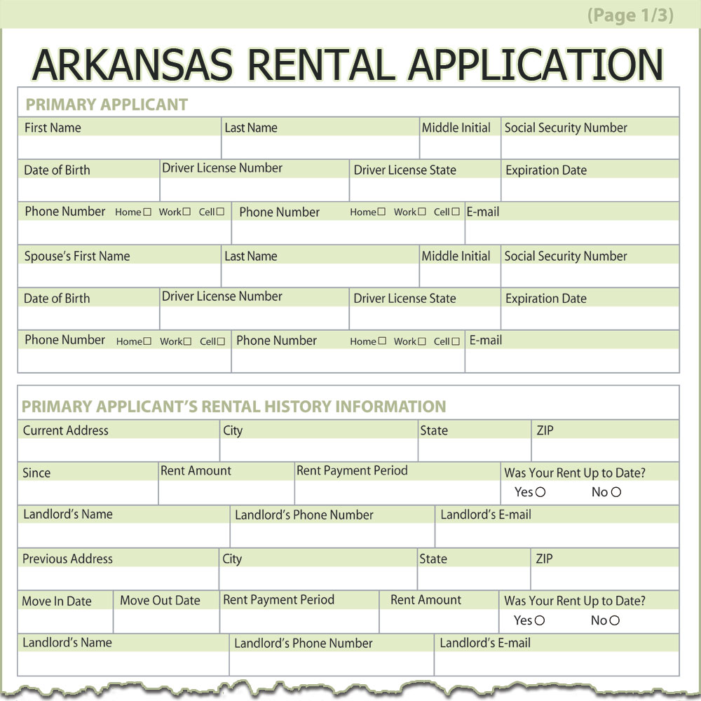 Arkansas Rental Application 7886