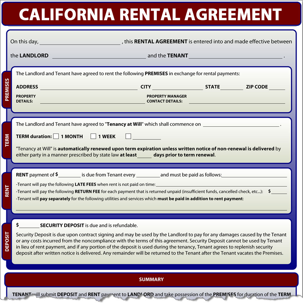 california rental agreement simplifyem com