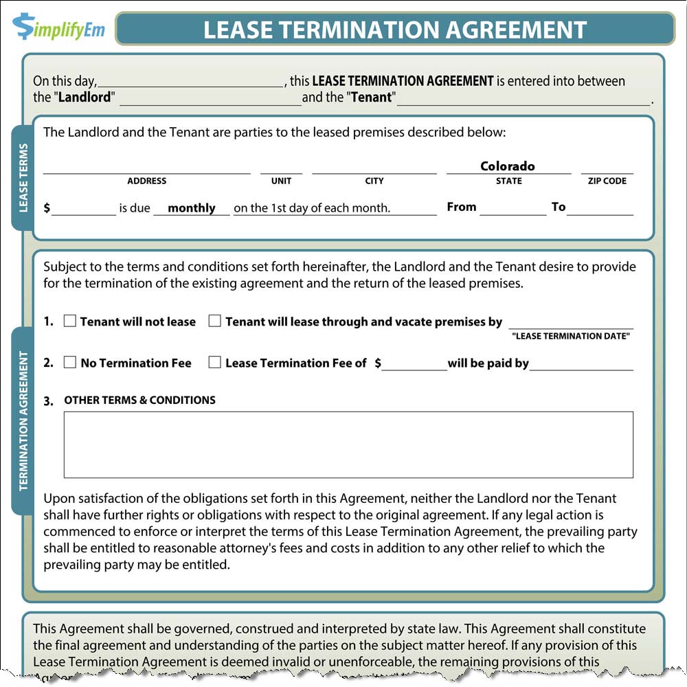 Colorado Lease Termination