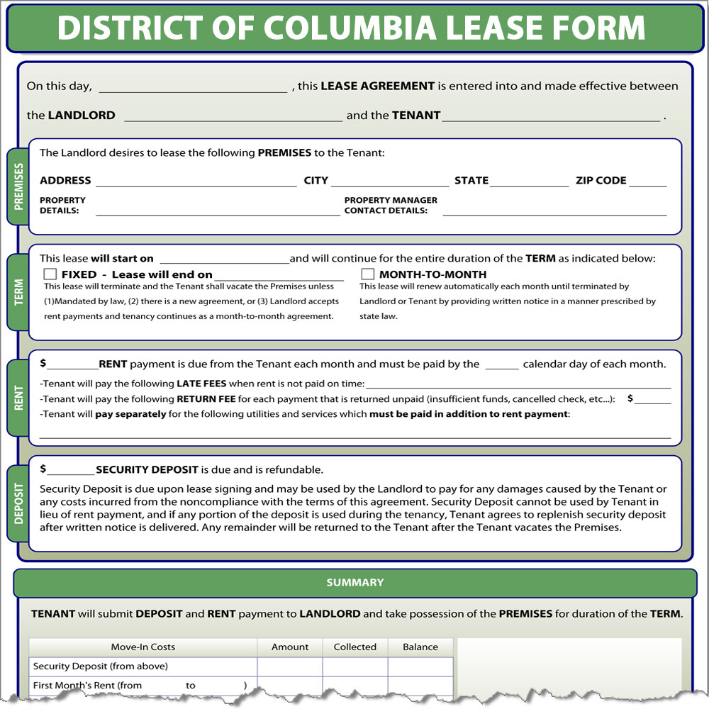 District of Columbia Lease