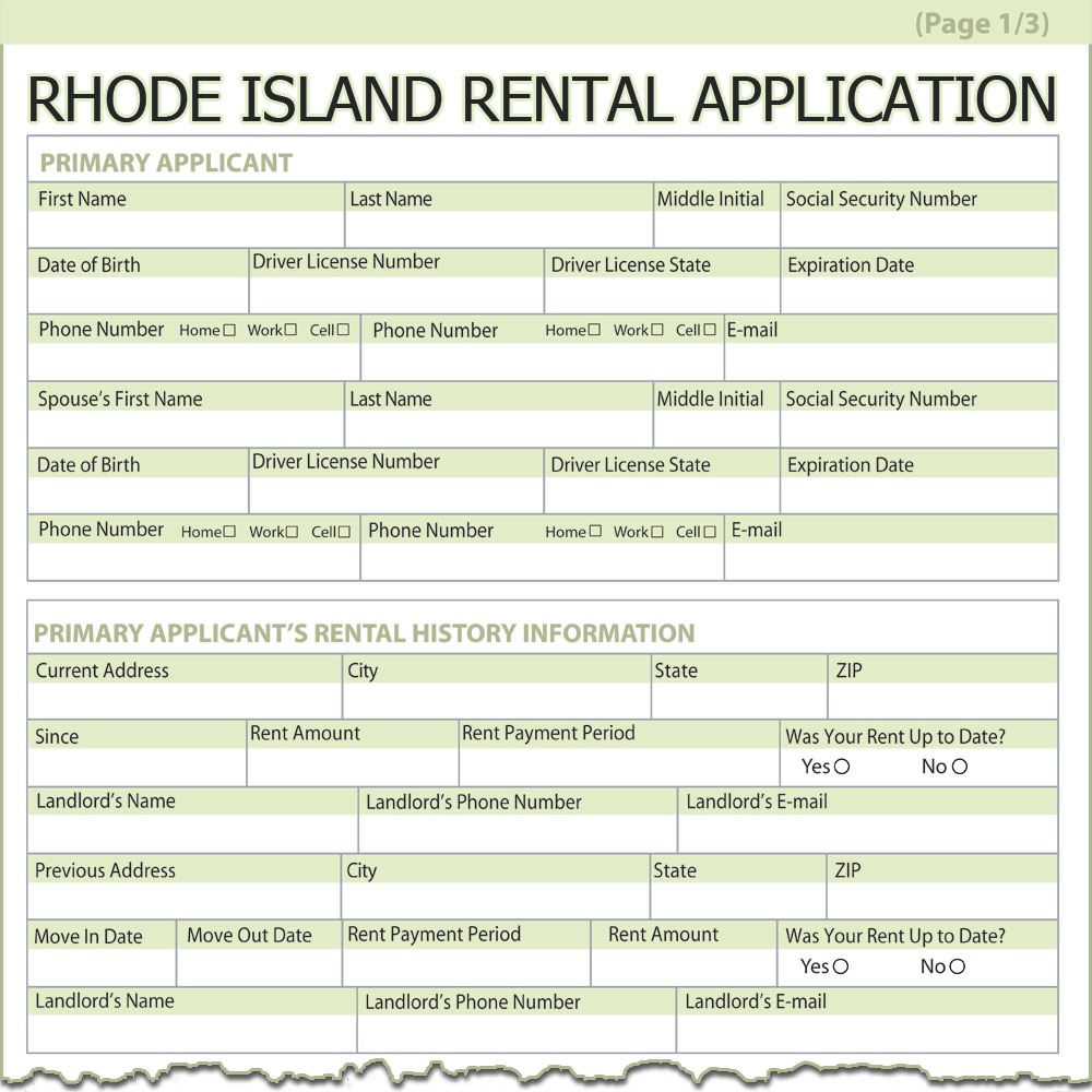 Rhode Island Rental Application