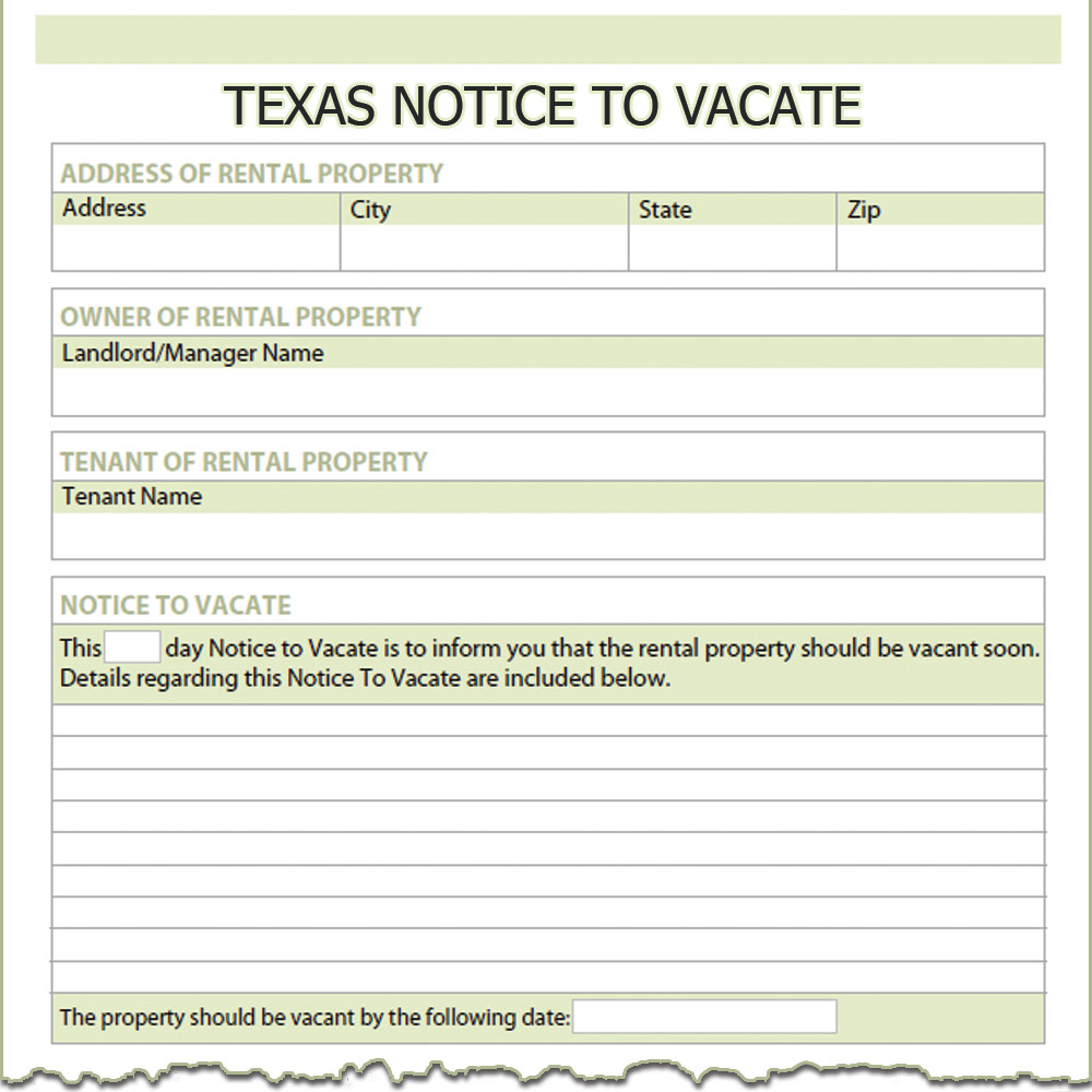 Texas Notice To Vacate