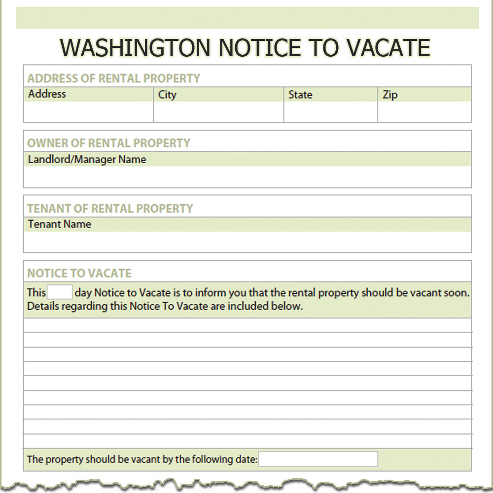 Washington Notice To Vacate
