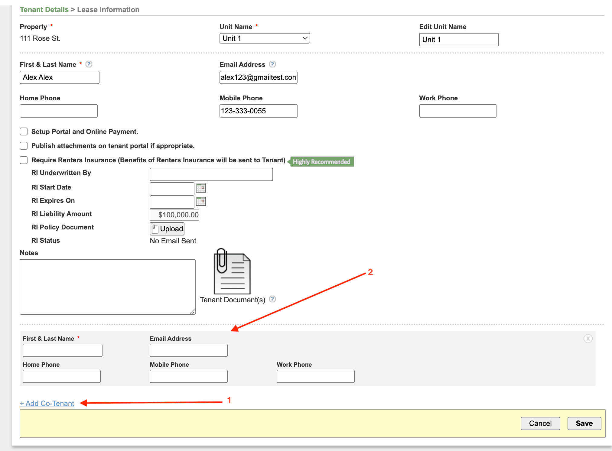 How do I track multiple tenants residing in the same unit