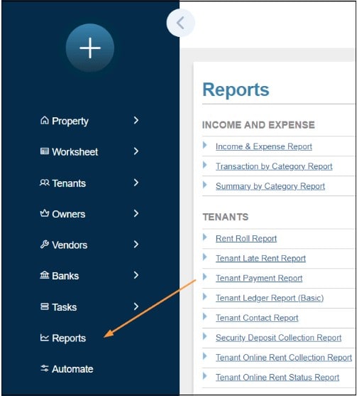 generate an income and expense-cash flow report