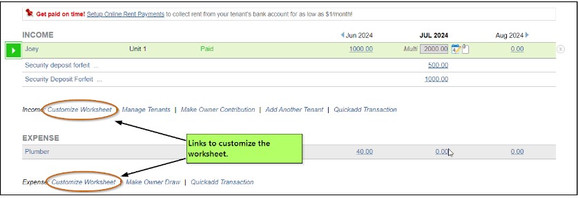 creating rows on the worksheet