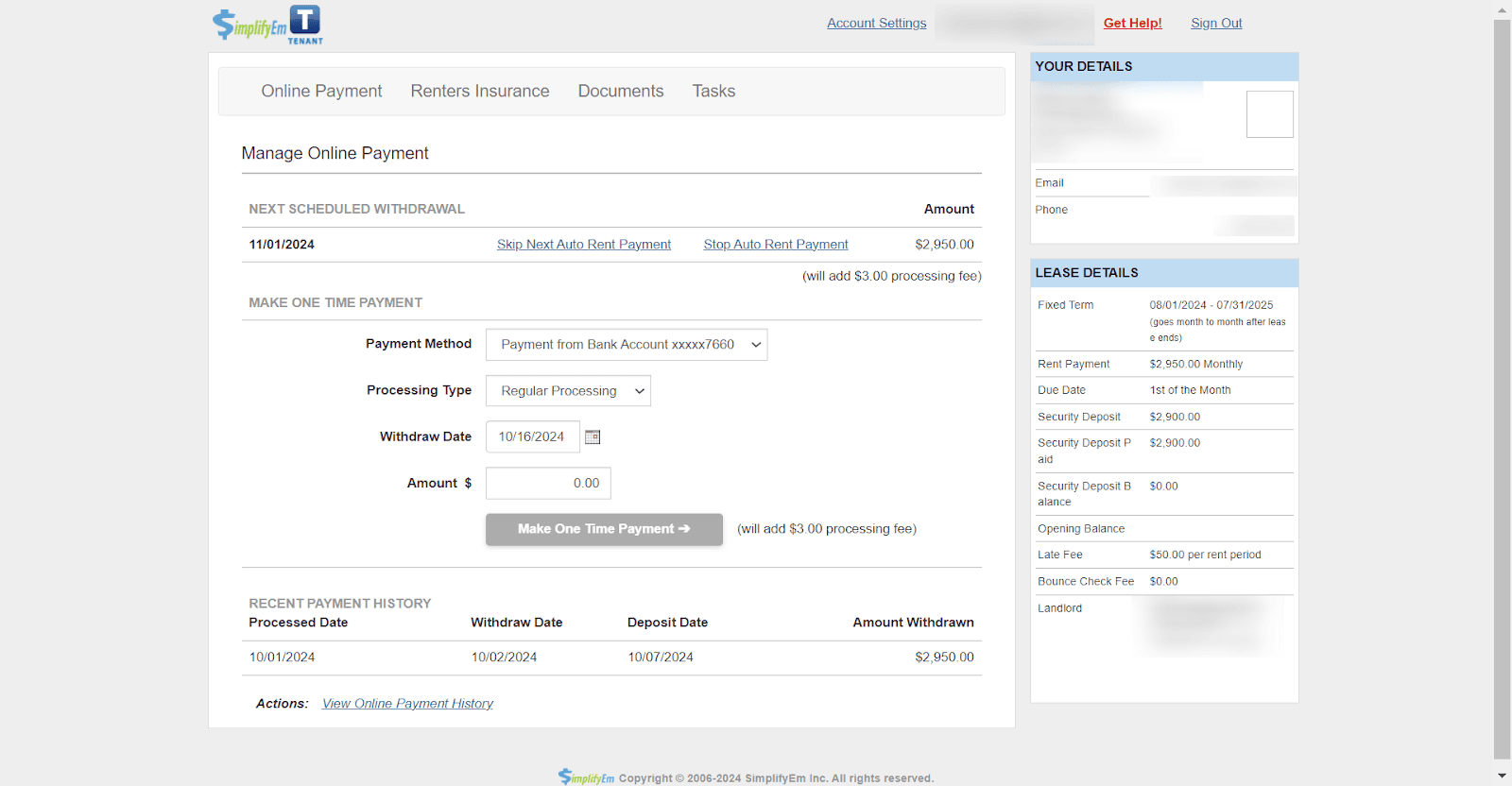 Notification of Tenant Rent Withdrawals - SimplifyEm