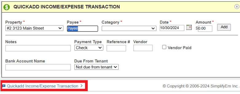 Enter a one-time transaction that is not on the worksheet