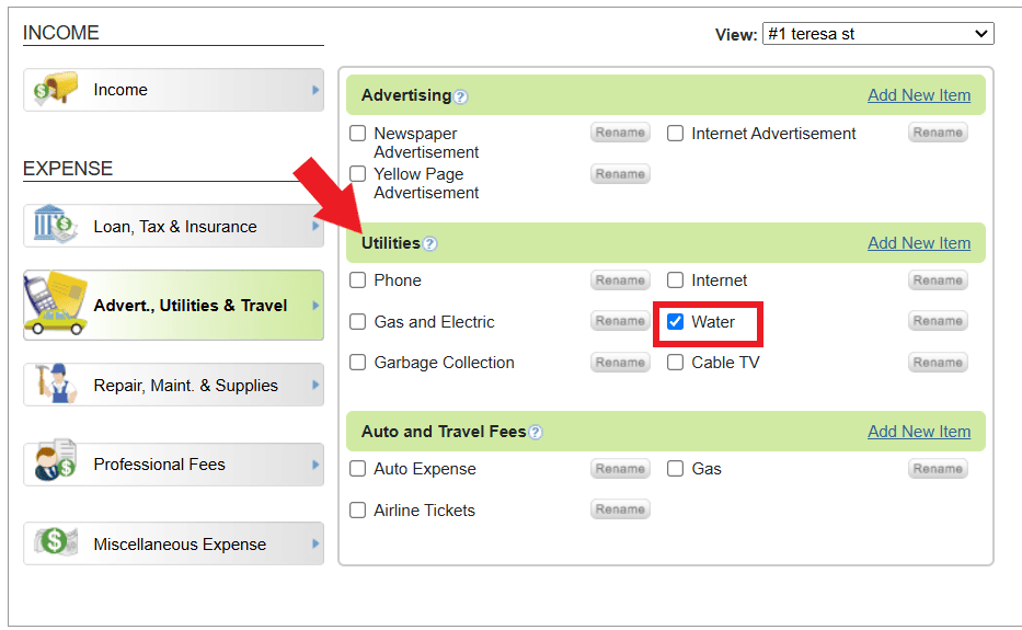 track utility amounts