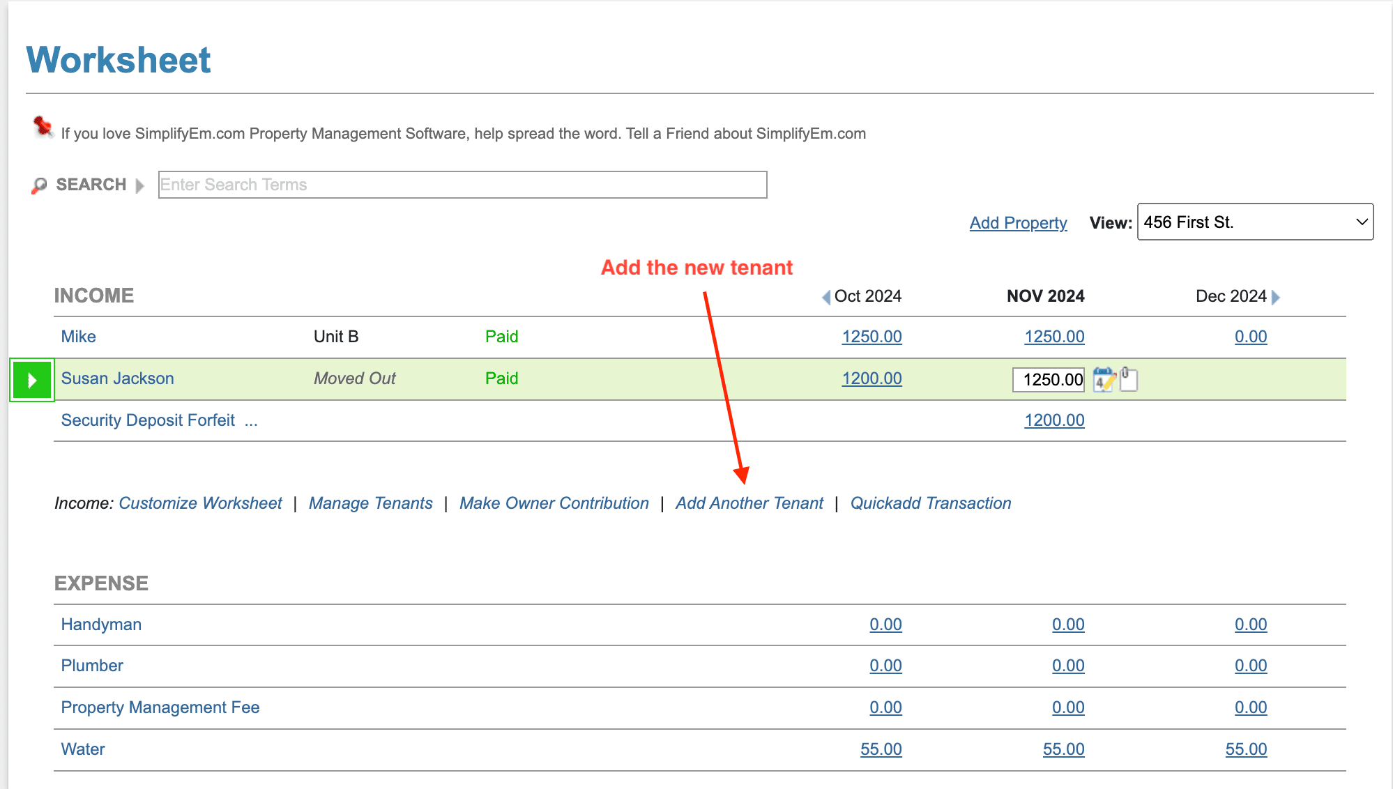 Why can’t I assign a new tenant to a unit?